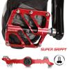 image:imageBUCKLOS MTB Flat Pedals Mountain Bike Pedals 3 Bearings CNC Adult Road Bike Pedals Bicycle Platform Aluminum Alloy NonSlip Pedal for Gravel BikeBMX 916BlackRed