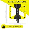 image:imageBUCKLOS MTB Flat Pedals Mountain Bike Pedals 3 Bearings CNC Adult Road Bike Pedals Bicycle Platform Aluminum Alloy NonSlip Pedal for Gravel BikeBMX 916BlackPDC860YellowBlack
