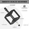 image:imageBUCKLOS MTB Flat Pedals Mountain Bike Pedals 3 Bearings CNC Adult Road Bike Pedals Bicycle Platform Aluminum Alloy NonSlip Pedal for Gravel BikeBMX 916BlackPDC860Black