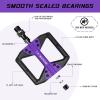 image:imageBUCKLOS MTB Flat Pedals Mountain Bike Pedals 3 Bearings CNC Adult Road Bike Pedals Bicycle Platform Aluminum Alloy NonSlip Pedal for Gravel BikeBMX 916BlackPDC860PurpleBlack