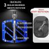 image:imageBUCKLOS MTB Flat Pedals Mountain Bike Pedals 3 Bearings CNC Adult Road Bike Pedals Bicycle Platform Aluminum Alloy NonSlip Pedal for Gravel BikeBMX 916BlackBlue