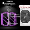 image:imageBUCKLOS MTB Flat Pedals Mountain Bike Pedals 3 Bearings CNC Adult Road Bike Pedals Bicycle Platform Aluminum Alloy NonSlip Pedal for Gravel BikeBMX 916BlackPurple