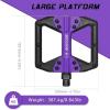 image:imageBUCKLOS MTB Flat Pedals Mountain Bike Pedals 3 Bearings CNC Adult Road Bike Pedals Bicycle Platform Aluminum Alloy NonSlip Pedal for Gravel BikeBMX 916BlackPDC860PurpleBlack