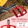 image:imageBUCKLOS MTB Flat Pedals Mountain Bike Pedals 3 Bearings CNC Adult Road Bike Pedals Bicycle Platform Aluminum Alloy NonSlip Pedal for Gravel BikeBMX 916BlackRed