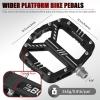 image:imageBUCKLOS MTB Flat Pedals Mountain Bike Pedals 3 Bearings CNC Adult Road Bike Pedals Bicycle Platform Aluminum Alloy NonSlip Pedal for Gravel BikeBMX 916BlackAeyinoBlack