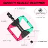 image:imageBUCKLOS MTB Flat Pedals Mountain Bike Pedals 3 Bearings CNC Adult Road Bike Pedals Bicycle Platform Aluminum Alloy NonSlip Pedal for Gravel BikeBMX 916BlackPDC860Banchi GreenBlackRed