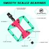 image:imageBUCKLOS MTB Flat Pedals Mountain Bike Pedals 3 Bearings CNC Adult Road Bike Pedals Bicycle Platform Aluminum Alloy NonSlip Pedal for Gravel BikeBMX 916BlackPDC860Banchi GreenRed
