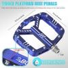 image:imageBUCKLOS MTB Flat Pedals Mountain Bike Pedals 3 Bearings CNC Adult Road Bike Pedals Bicycle Platform Aluminum Alloy NonSlip Pedal for Gravel BikeBMX 916BlackAeyinoBlue