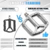 image:imageBUCKLOS MTB Flat Pedals Mountain Bike Pedals 3 Bearings CNC Adult Road Bike Pedals Bicycle Platform Aluminum Alloy NonSlip Pedal for Gravel BikeBMX 916BlackAeyinoTitanium