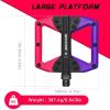 image:imageBUCKLOS MTB Flat Pedals Mountain Bike Pedals 3 Bearings CNC Adult Road Bike Pedals Bicycle Platform Aluminum Alloy NonSlip Pedal for Gravel BikeBMX 916BlackPDC860PurpleBlackRed