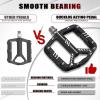 image:imageBUCKLOS MTB Flat Pedals Mountain Bike Pedals 3 Bearings CNC Adult Road Bike Pedals Bicycle Platform Aluminum Alloy NonSlip Pedal for Gravel BikeBMX 916BlackAeyinoBlack