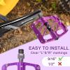 image:imageBUCKLOS MTB Flat Pedals Mountain Bike Pedals 3 Bearings CNC Adult Road Bike Pedals Bicycle Platform Aluminum Alloy NonSlip Pedal for Gravel BikeBMX 916BlackPurple