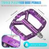 image:imageBUCKLOS MTB Flat Pedals Mountain Bike Pedals 3 Bearings CNC Adult Road Bike Pedals Bicycle Platform Aluminum Alloy NonSlip Pedal for Gravel BikeBMX 916BlackAeyinoPurple