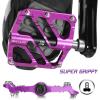 image:imageBUCKLOS MTB Flat Pedals Mountain Bike Pedals 3 Bearings CNC Adult Road Bike Pedals Bicycle Platform Aluminum Alloy NonSlip Pedal for Gravel BikeBMX 916BlackPurple