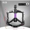 image:imageBUCKLOS Mountain Bike Flat Pedals Adult 916 Sealed Bearing Large Bicycle Pedal Aluminum Platform with Removable AntiSkid Nails and Reflectors for MTB Road Gravel BMX Ebike BikesChromePurpleBlackDUBearing