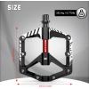 image:imageBUCKLOS Mountain Bike Flat Pedals Adult 916 Sealed Bearing Large Bicycle Pedal Aluminum Platform with Removable AntiSkid Nails and Reflectors for MTB Road Gravel BMX Ebike BikesChromeRedBlackDUBearingNew