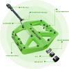 image:imageBUCKLOS Mountain Bike Pedals MTB Pedals Flat Adult Bicycle Road Bike Large Platform Nylon NonSlip Pedal for Gravel BikeHybrid Bike 916green