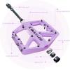 image:imageBUCKLOS Mountain Bike Pedals MTB Pedals Flat Adult Bicycle Road Bike Large Platform Nylon NonSlip Pedal for Gravel BikeHybrid Bike 916light purple