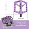 image:imageBUCKLOS Mountain Bike Pedals MTB Pedals Flat Adult Bicycle Road Bike Large Platform Nylon NonSlip Pedal for Gravel BikeHybrid Bike 916light purple