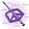 image:imageBUCKLOS Mountain Bike Pedals MTB Pedals Flat Adult Bicycle Road Bike Large Platform Nylon NonSlip Pedal for Gravel BikeHybrid Bike 916purple