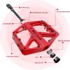 image:imageBUCKLOS Mountain Bike Pedals MTB Pedals Flat Adult Bicycle Road Bike Large Platform Nylon NonSlip Pedal for Gravel BikeHybrid Bike 916red