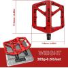image:imageBUCKLOS Mountain Bike Pedals MTB Pedals Flat Adult Bicycle Road Bike Large Platform Nylon NonSlip Pedal for Gravel BikeHybrid Bike 916red
