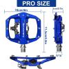 image:imageBUCKLOS Mountain Bike Pedals PDM680 Clip in Clipless Flat Combo Dual Sided  Road Bike MTB Sealed Bearing Bicycle Clips Pedal Compatible with Shimano SPD Cleats BlackBlue