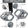 image:imageBUCKLOS Mountain Bike Pedals PDM680 Clip in Clipless Flat Combo Dual Sided  Road Bike MTB Sealed Bearing Bicycle Clips Pedal Compatible with Shimano SPD Cleats BlackSilver