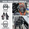image:imageBUCKLOS Mountain Bike Pedals PDM680 Clip in Clipless Flat Combo Dual Sided  Road Bike MTB Sealed Bearing Bicycle Clips Pedal Compatible with Shimano SPD Cleats BlackSilver