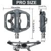 image:imageBUCKLOS Mountain Bike Pedals PDM680 Clip in Clipless Flat Combo Dual Sided  Road Bike MTB Sealed Bearing Bicycle Clips Pedal Compatible with Shimano SPD Cleats BlackSilver