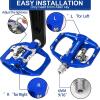image:imageBUCKLOS Mountain Bike Pedals PDM680 Clip in Clipless Flat Combo Dual Sided  Road Bike MTB Sealed Bearing Bicycle Clips Pedal Compatible with Shimano SPD Cleats BlackBlue