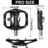 image:imageBUCKLOS Mountain Bike Pedals PDM680 Clip in Clipless Flat Combo Dual Sided  Road Bike MTB Sealed Bearing Bicycle Clips Pedal Compatible with Shimano SPD Cleats BlackBlack