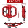 image:imageBUCKLOS Mountain Bike Pedals PDM680 Clip in Clipless Flat Combo Dual Sided  Road Bike MTB Sealed Bearing Bicycle Clips Pedal Compatible with Shimano SPD Cleats BlackRed