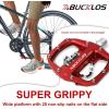 image:imageBUCKLOS Mountain Bike Pedals PDM680 Clip in Clipless Flat Combo Dual Sided  Road Bike MTB Sealed Bearing Bicycle Clips Pedal Compatible with Shimano SPD Cleats BlackRed