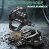 image:imageBUCKLOS Road Bike Clipless Pedals Compatible with SPDSL Cleats Flat Combo Dual Sides Carbon Fiber Sealed Bearing Bicycle Pedal Ride with SneakersCycling ShoesBlack