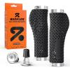 image:imageBUCKLOS GR800 GR820 3D Printed Bike Handlebar Grips Double Lockon MTB Grips with Aluminum End Plugs TPU NonSlip Waterproof Bicycle Handle Bar Grips for Mountain Bike BMX Scooter Folding BikeSilverErgonomic