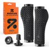 image:imageBUCKLOS GR800 GR820 3D Printed Bike Handlebar Grips Double Lockon MTB Grips with Aluminum End Plugs TPU NonSlip Waterproof Bicycle Handle Bar Grips for Mountain Bike BMX Scooter Folding BikeBlackErgonomic
