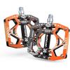 image:imageBUCKLOS MTB Bike Flat Pedals with ReflectorsLarge Platform Mountain Non Slip CNC Aluminum Alloy Bicycle Pedals Sealed Bearing 916 AdultBlackOrange