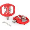 image:imageBUCKLOS Mountain Bike Pedals Clip in and Flat Platform Dual Sided Lightweight Nylon Clipless Pedals Compatible with Shimano SPD Bicycle Cleats Cycling Shoes Fit Gravel MTB Indoor Road BikePDM650Red