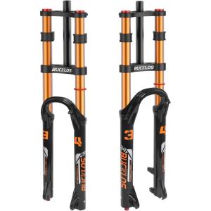 image:imageBUCKLOS 2627529 MTB Air Suspension Fork 180mm Travel Rebound Adjust Manual Lockout Double Crown Mountain Bike 34mm Stanchion 118 Threadless Straight Tube 9100mm QR XC AM Bicycle Front Fork26 inch