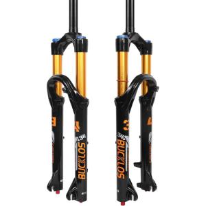 image:imageBUCKLOS 2627529 inch Travel 140mm MTB Air Suspension Fork Rebound Adjustment 34mm Stanchions 118 Threadless StraightTapered 9100mm QR ManualRemote Lockout XC AM Mountain Bicycle Front ForksStraightmanual