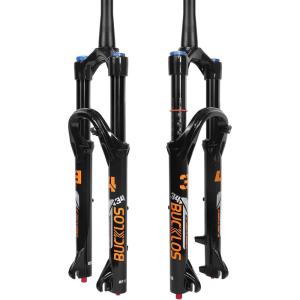 image:imageBUCKLOS 2627529 inch Travel 140mm MTB Air Suspension Fork Rebound Adjustment 34mm Stanchions 118 Threadless StraightTapered 9100mm QR ManualRemote Lockout XC AM Mountain Bicycle Front ForksTaperedmanual