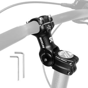 image:imageBUCKLOS Adjustable Bike Stem 318mm 254mm Riser Handlebar Stem 100110120130140mm 60 Degree Extender Bicycle Mountain Bike Stems for MTB Road EBike BMX254100mm