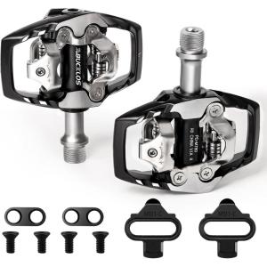image:imageBUCKLOS Bike Clip Pedals PDM760M780 MTB Mountain Bike Clipless Dual Sided Pedals  Road Bike Spin Bike Sealed Bearing Bicycle Clips in Pedal Compatible with Shimano SPD Cleats 916 AluminumBlack1