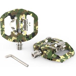 image:imageBUCKLOS Mountain Bike Pedals Clip in and Flat Platform Dual Sided Lightweight Nylon Clipless Pedals Compatible with Shimano SPD Bicycle Cleats Cycling Shoes Fit Gravel MTB Indoor Road BikePDM650Camouflage