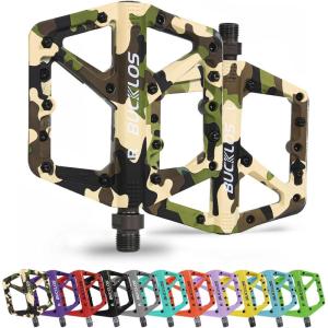 image:imageBUCKLOS Mountain Bike Pedals MTB Pedals Flat Adult Bicycle Road Bike Large Platform Nylon NonSlip Pedal for Gravel BikeHybrid Bike 916camouflage