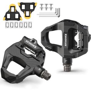 image:imageBUCKLOS Road Bike Clipless Pedals Compatible with SPDSL Cleats Flat Combo Dual Sides Carbon Fiber Sealed Bearing Bicycle Pedal Ride with SneakersCycling ShoesBlack