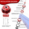 image:imageBUCKLOS 118 Bike Headset MTB Threadless 34 44 44506 4455 4456 41852mm Straight Tapered Tube Mountain Bikes Road Bicycle Double Sealed Bearings Headsets for Frame Fork Expander Plug Star Nut4456mmRed