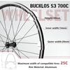 image:imageBUCKLOS Aluminum Alloy 700c Road Bike Wheelset 30mm Depth 20mm Wide Quick Release Rim Brake Bike Wheels Superlight Double Wall 24H Round SpokesOnly Front wheel