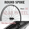 image:imageBUCKLOS Aluminum Alloy 700c Road Bike Wheelset 30mm Depth 20mm Wide Quick Release Rim Brake Bike Wheels Superlight Double Wall 24H Round SpokesOnly Rear wheel